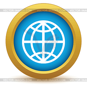 Gold world icon - vector image