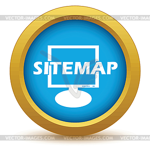 Gold sitemap icon - vector clipart