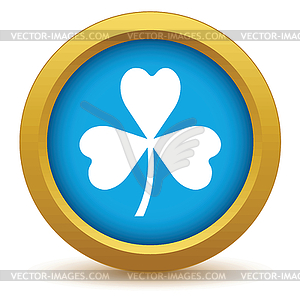 Gold shamrock icon - stock vector clipart