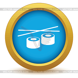 Gold sushi icon - vector clipart