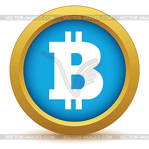 Gold Bitcoin icon - vector clip art