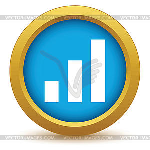 Gold graph icon - vector image