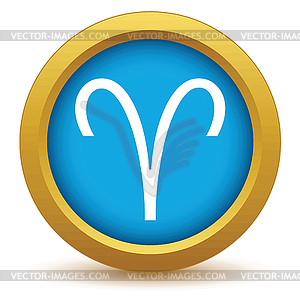 Gold Aries icon - vector image