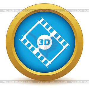 Золото 3d значок фильм - стоковый клипарт