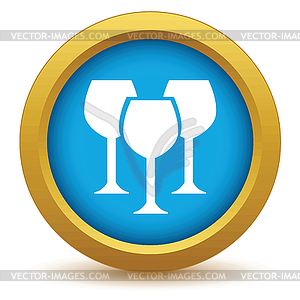 Gold stemware icon - vector image