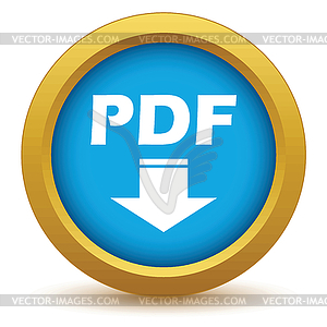 Gold pdf download icon - vector clip art