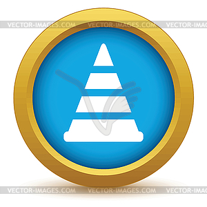 Gold worker sign icon - vector image