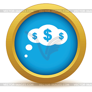 Gold dollar cloud icon - vector clipart