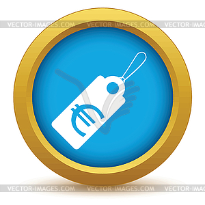 Gold euro tag icon - vector clipart