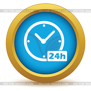 Gold clock icon - vector clipart