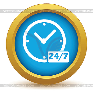 New gold clock icon - vector image