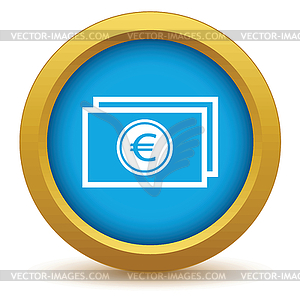 Gold euro buck icon - vector image