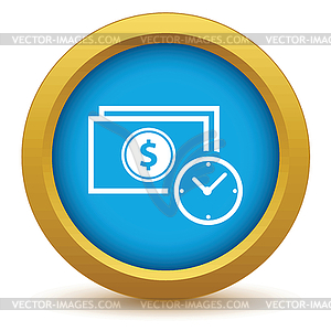 Gold buck time icon - vector clipart