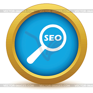 Gold seo search icon - vector clipart