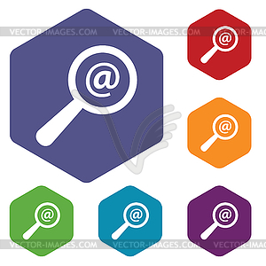 Search mail rhombus icons - vector clip art