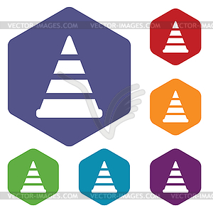 Worker sign rhombus icons - vector clipart / vector image
