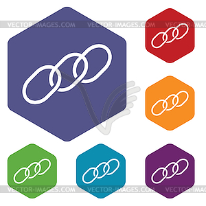 Chain rhombus icons - vector clip art