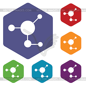 Atom rhombus icons - vector image