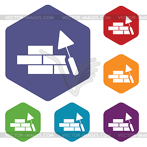 Building rhombus icons - vector clip art