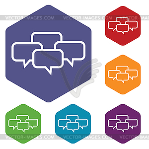 Big dialog rhombus icons - vector clipart