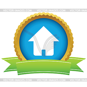 Gold home logo - vector clip art