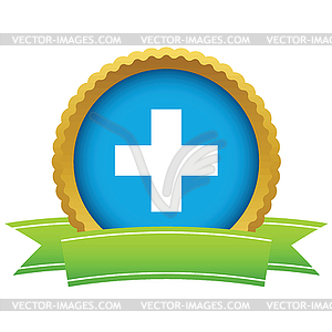 Gold plus logo - vector clipart