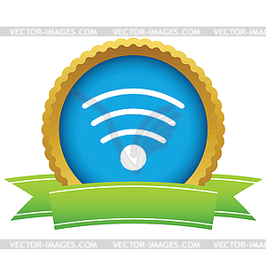 Gold wi-fi logo - vector clip art