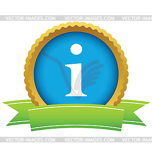 Gold info logo - color vector clipart