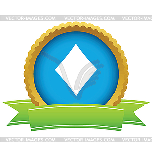 Gold diamonds card logo - vector image