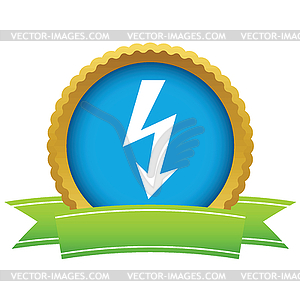 Gold lightning logo - vector image