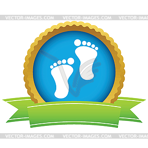 Gold foot steps logo - royalty-free vector clipart