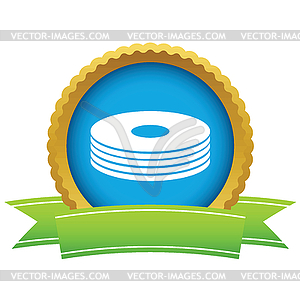 Gold disk logo - vector image