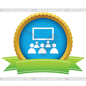 Gold theater logo - color vector clipart