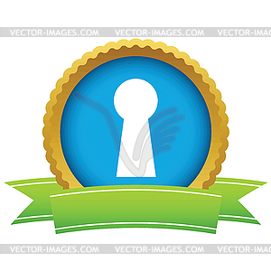 Gold keyhole logo - vector clipart