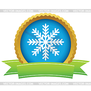 Gold snowflake logo - vector clip art