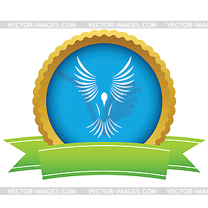 Gold bird logo - vector image