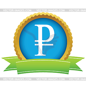 Gold ruble logo - vector clip art