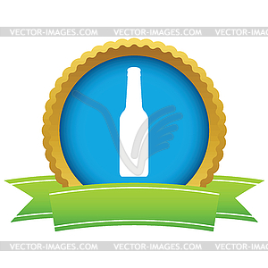 Gold bottle logo - vector image