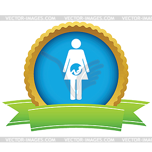 Gold pregnancy logo - vector clip art