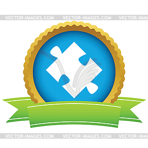 Gold puzzle logo - vector image