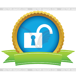 Gold unlock logo - vector clip art