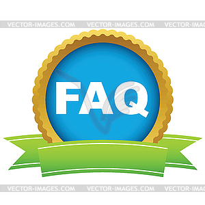Gold faq logo - vector clipart