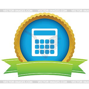 Gold calculator logo - vector clip art