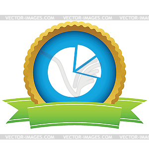 Gold pie chart logo - royalty-free vector clipart