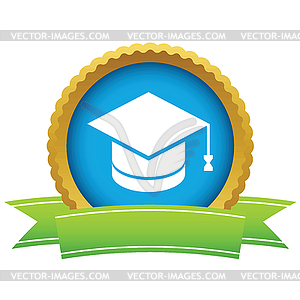 Gold graduate cap logo - vector clipart / vector image