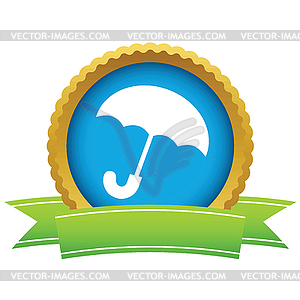 Gold umbrella logo - vector clip art