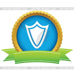 Gold shield logo - vector clip art