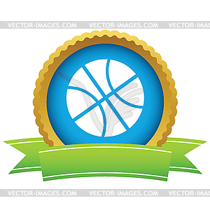 Gold basketball logo - vector image