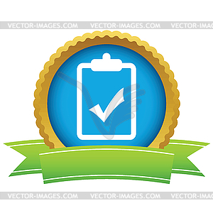 Gold list yes logo - color vector clipart