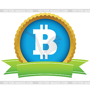 Gold Bitcoin logo - vector image